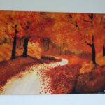 Unser Gebäude 64 Das Bild zeigt einen gemalten Herbstwald