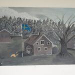 Unser Gebäude 65 Das Bild zeigt ein gemaltes Bild eines schwedischen Häuschens