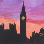 Unser Gebäude 26 Das Bild zeigt eine gemalte Version des Big Bens in London