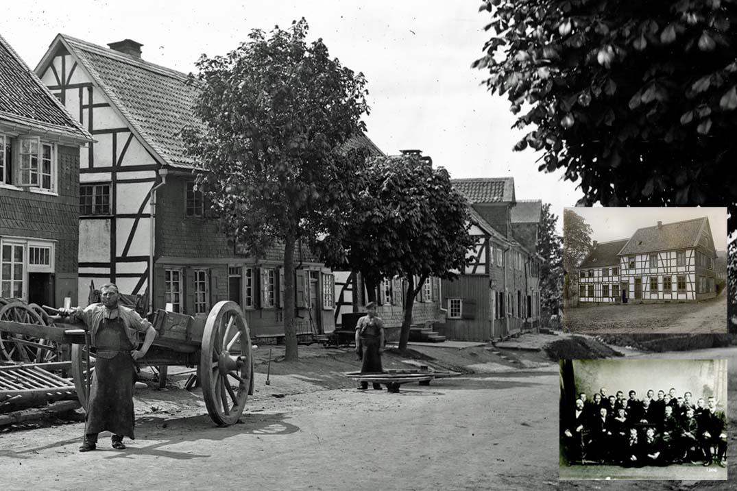 Das Bild zeigt die Schule im Jahr 1867