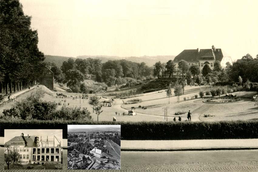 Das Bild zeigt die Schule im Jahr 1955