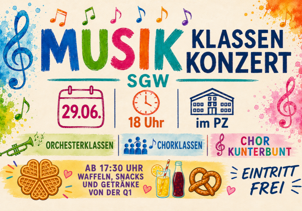 Musikklassenkonzert Plakat quer